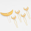 Chaand Mahal Gold Hair Pins - Set of 5 - White