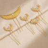 Chaand Mahal Gold Hair Pins - Set of 5 - White