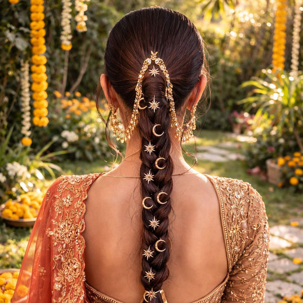 Celestia Golden Star & Moon Hair Pins - Set of 8