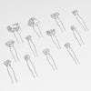Crystals Pins - Set of 12 - Silver