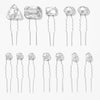 Crystals Pins - Set of 12 - Silver