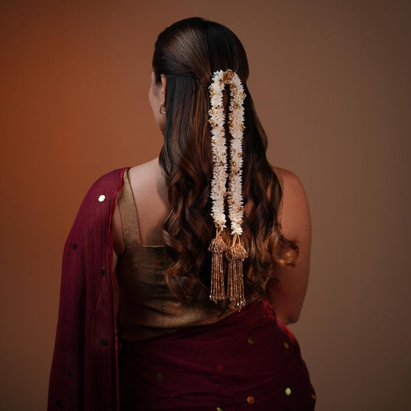 Mogra Hair Tassel with Crystal