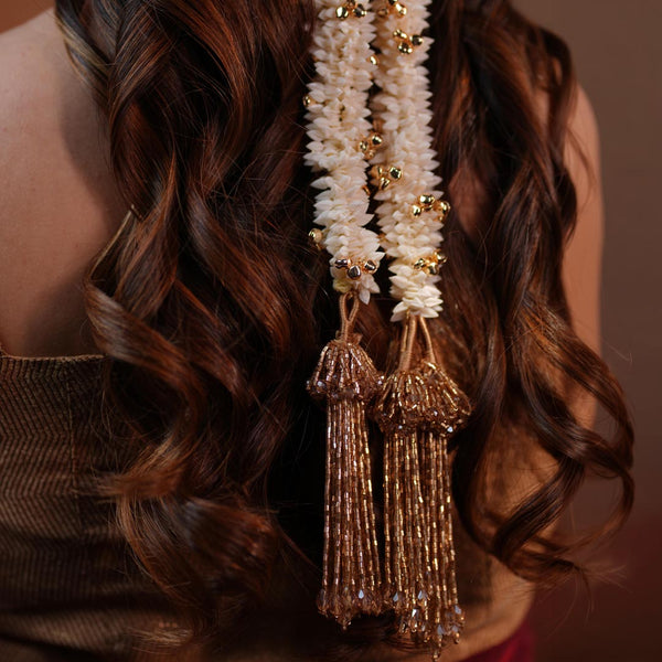Mogra Hair Tassel with Crystal