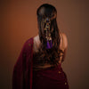 Coin & Mirror Hair Tassels with U Pin - Purple