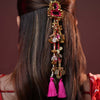 Coin & Mirror Hair Tassels with U Pin - Pink