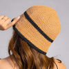 Crochet Bucket Hat - Tan & Black