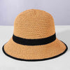 Crochet Bucket Hat - Tan & Black