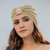 Shimmer & Glitter Turban - Beige