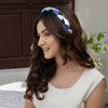 Embellished Evil Eye Puff Hair Band - Blue