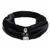 Embellished Turban HeadBand- Black with Grey Stones