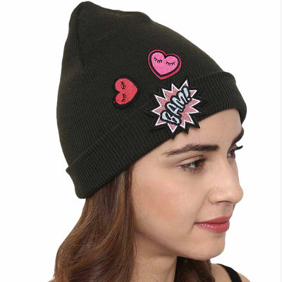 Heart Bam Patch Beanie