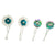 Green Floral Bob Pins Set of 4