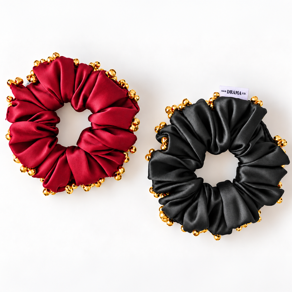 Utsav Satin Scrunchies with Ghunghroos - Set of 2