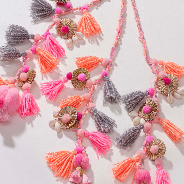 Satrangi Crystal & Shell Tassels - Parandi - Multi