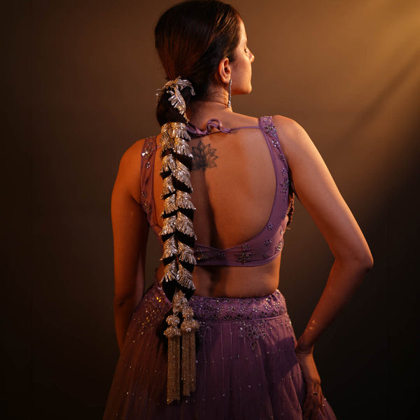 Statement bridal parandi in silver - adds volume and movement to braided hairstyles