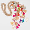 Multicolour parandi hair accessory with kota flowers and lace tassels for fuller festive braids