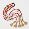 Utsav Mirror Boho Hair Tassels Parandi - Red & White