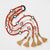 Utsav Mirror Boho Hair Tassels Parandi - Red & White