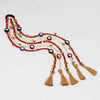 Utsav Mirror Boho Hair Tassels Parandi - Red & White