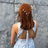 Bohemian Crochet Headscarf with Shell Charms - Brown -Small