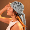 Bohemian Crochet Headscarf - Silver - Medium