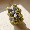 Black Gingham Oversized Ruffle Scrunchie