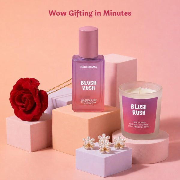 Blush Rush Gift Set – Set of 7 with Zero-alcohol Hair Perfume Mist