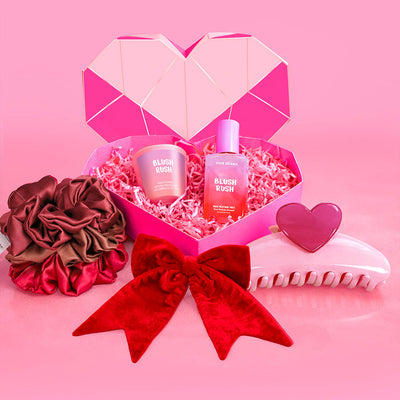 Blushin' Cute Gift Box – blush hair perfume, satin scrunchies, claw clip & candle