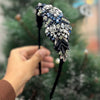FLORAL PATTERN WITH CRYSTAL AND BEAD- HEADBAND