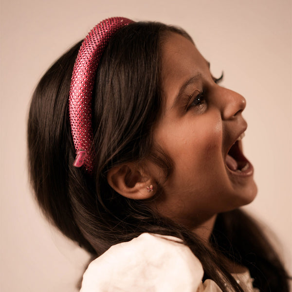 Barbie Rhinestone Gift Box with 2 Puff Hair Bands with Barbie Charms - Pink & Purple