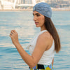 Blue Turban - Silver Crystals