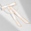 Satin Ribbon Pearl Hair Bow - Off-White