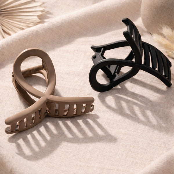 Hair Claw Clips - Set of 2 - Black