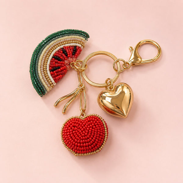 EmbellishedWatermelon Bag Charm - Red