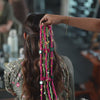 Utsav Mirror Boho Hair Tassels Parandi - Pink & Green