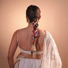 Utsav Mirror Boho Hair Tassels Parandi - Red & White