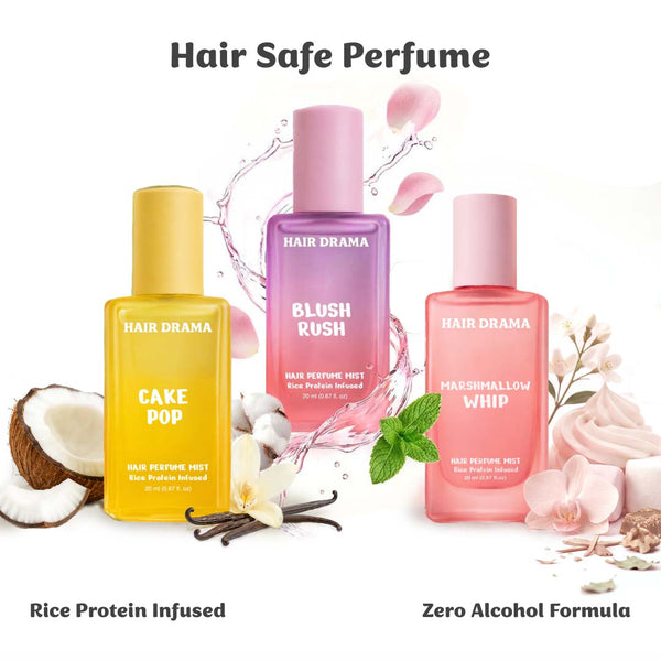 Zero alcohol hair perfume mist set with Korean rice water for soft, shiny and long-lasting fresh hair