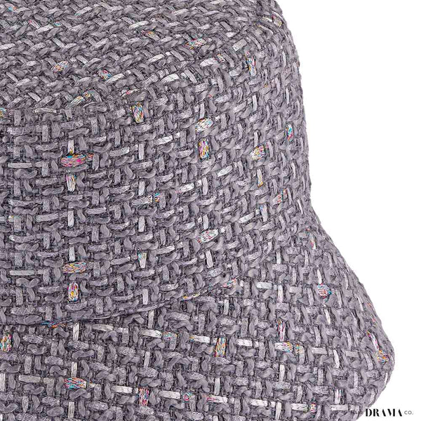 Light Grey Tweed Bucket Hat