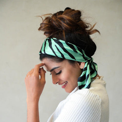 Zebra Patterned Bandana Scarf Headband