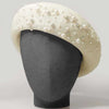 White Beret with Pearls & Crystals