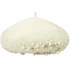 White Beret with Pearls & Crystals