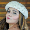 HDC X Emily In Paris White Beret with Pearls, Crystals & Heart Charm